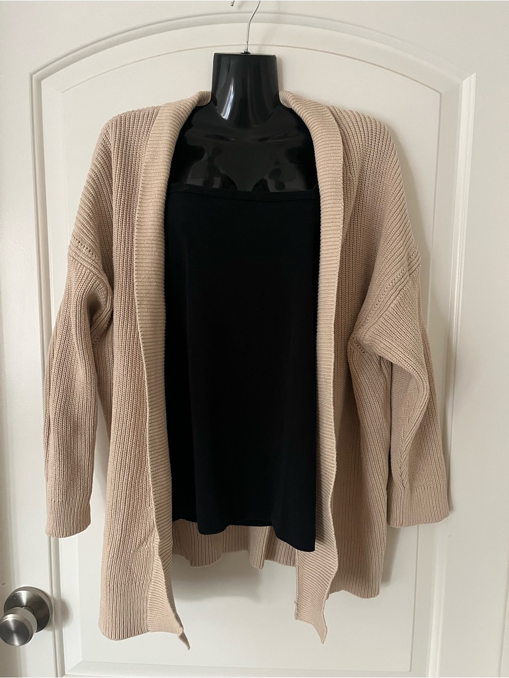 Banana Republic Beige Open-Front Knit Cardigan Sweater - Women's